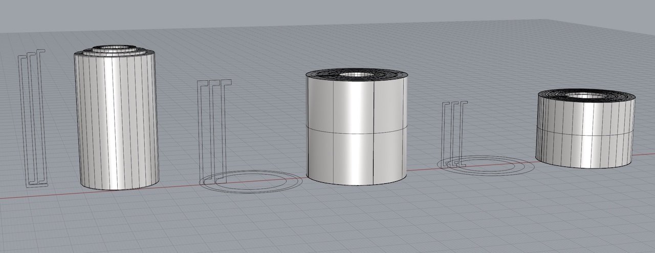 Nested cylinder versions in Rhino