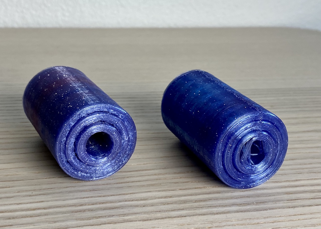 Two failed nested cylinder prints