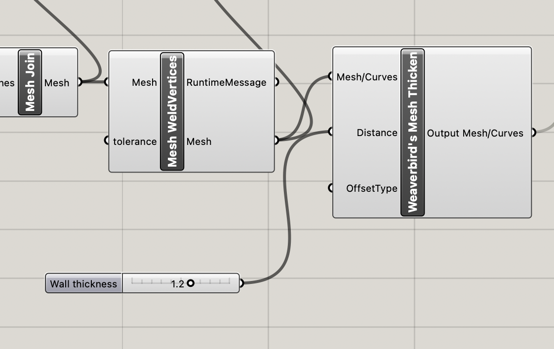 Grasshopper inputs for wall thickness